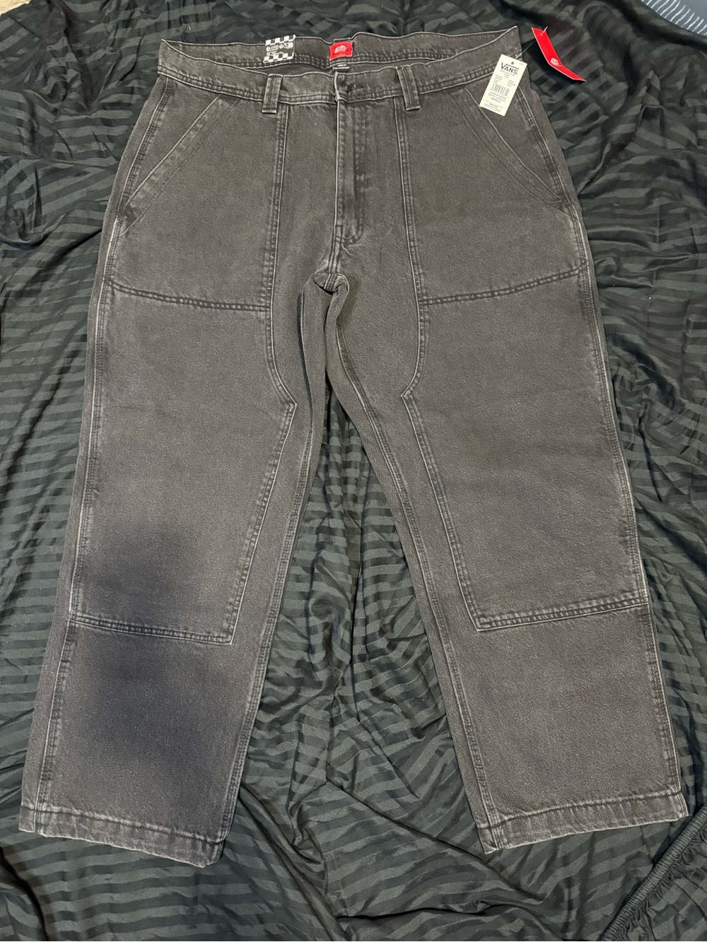 Vans Off The Wall Loose Fit Carpenter Skate Jeans Black Washed